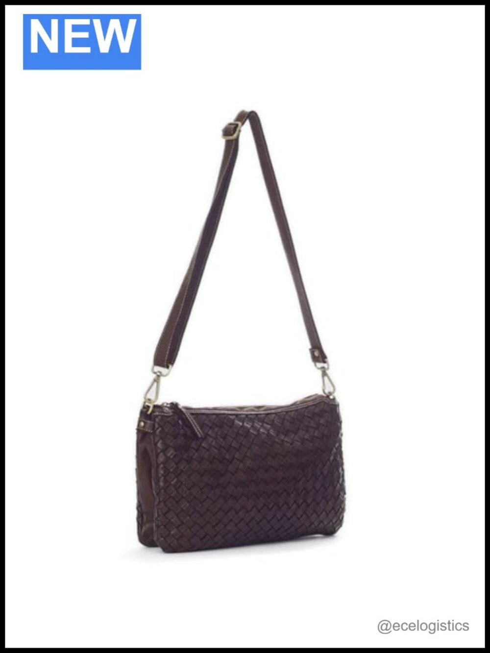 Genuine Italian Leather Crossbody Bag Handcrafted Calfskin Adjustable Strap